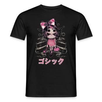 Gothic Lolita Chibi Hexe Kawaii Anime WiccaTrickbe - Männer T-Shirt - Schwarz - Vorne - AI Model Male 178 light (178cm)