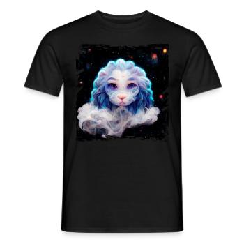 Süßer himmlischer Baby Löwe Leo Zodiac Universe Ra - Männer T-Shirt - Schwarz - Vorne - AI Model Male 178 light (178cm)