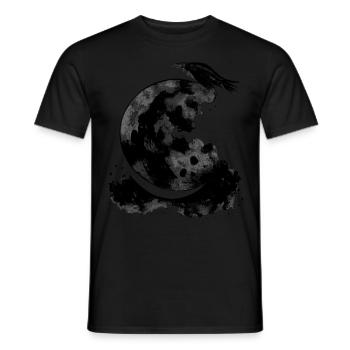 Crescent Moon Raven Hexe Ästhetische Astrologie Go - Männer T-Shirt - Schwarz - Vorne - AI Model Male 178 light (178cm)