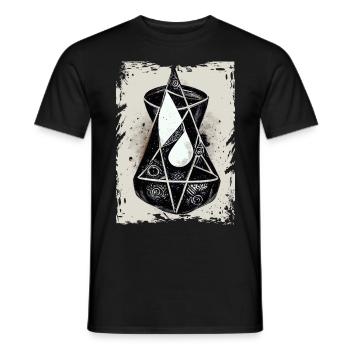 Abstrakte geometrische Hexen -Sandglas -Pendel okk - Männer T-Shirt - Schwarz - Vorne - AI Model Male 178 light (178cm)