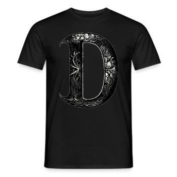 Brief d Monogramm Kalligraphie Gothic Witch WiccaA - Männer T-Shirt - Schwarz - Vorne - AI Model Male 178 light (178cm)