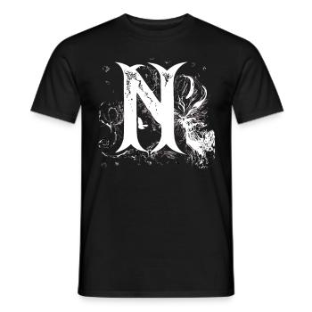 N Monogramm Alphabet Schriftzug Hand gezeichnet Go - Männer T-Shirt - Schwarz - Vorne - AI Model Male 178 light (178cm)