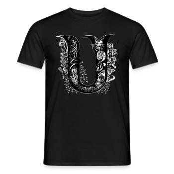 Buchstabe U Monogramm Handgezeichnete Typografie G - Männer T-Shirt - Schwarz - Vorne - AI Model Male 178 light (178cm)