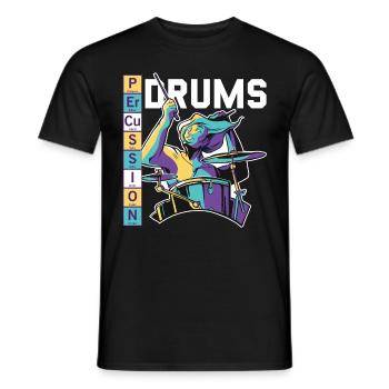 Percussion Musician Scientific Music Schlagzeuger - Männer T-Shirt - Schwarz - Vorne - AI Model Male 178 light (178cm)