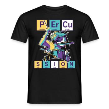 Lustiger Percussion Music Scientific Schlagzeuger - Männer T-Shirt - Schwarz - Vorne - AI Model Male 178 light (178cm)