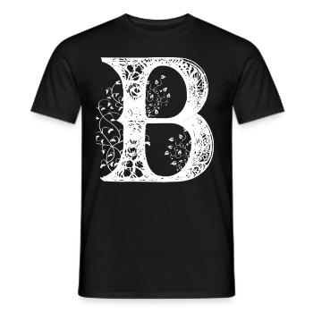 Buchstabe B Monogramm Hand gezeichnet Typografie G - Männer T-Shirt - Schwarz - Vorne - AI Model Male 178 light (178cm)