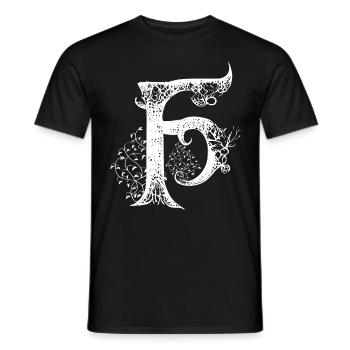 F Monogramm Alphabet Schriftzug Hand gezeichnet Go - Männer T-Shirt - Schwarz - Vorne - AI Model Male 178 light (178cm)