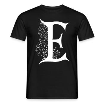 Brief E Monogramm Kalligraphie Gothic Witch WiccaA - Männer T-Shirt - Schwarz - Vorne - AI Model Male 178 light (178cm)
