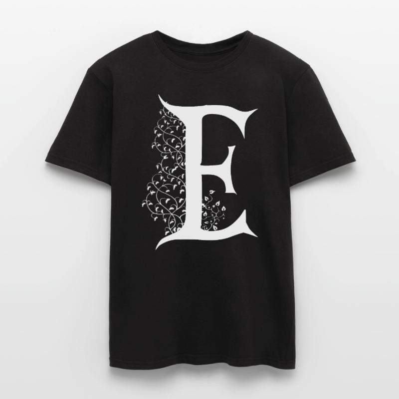 Brief E Monogramm Kalligraphie Gothic Witch WiccaA Männer T-Shirt