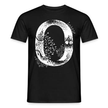 Brief o Monogramm Hand gezeichnet Gothic Witch Wic - Männer T-Shirt - Schwarz - Vorne - AI Model Male 178 light (178cm)