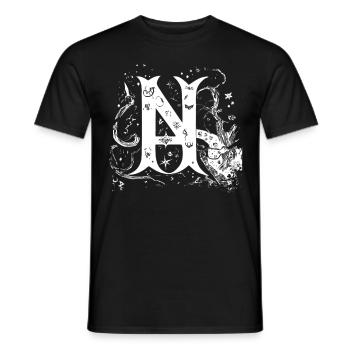 Buchstabe N Monogramm Handgezeichnete Typografie G - Männer T-Shirt - Schwarz - Vorne - AI Model Male 178 light (178cm)