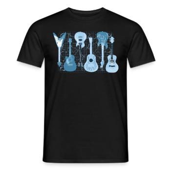 Retro akustische E -Gitarren -String -Instrument Ä - Männer T-Shirt - Schwarz - Vorne - AI Model Male 178 light (178cm)