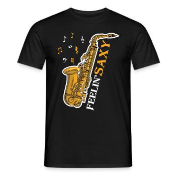 Fühlen Sie Saxy Reed Instrument lustiges Saxophon - Männer T-Shirt - Schwarz - Vorne - AI Model Male 178 light (178cm)