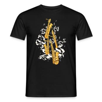 Saxophonspieler Jazzmusiker Saxophonist - Männer T-Shirt - Schwarz - Vorne - AI Model Male 178 light (178cm)