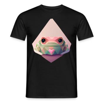 Polygon Frosch süße niedrige Poly -Kröte - Männer T-Shirt - Schwarz - Vorne - AI Model Male 178 light (178cm)