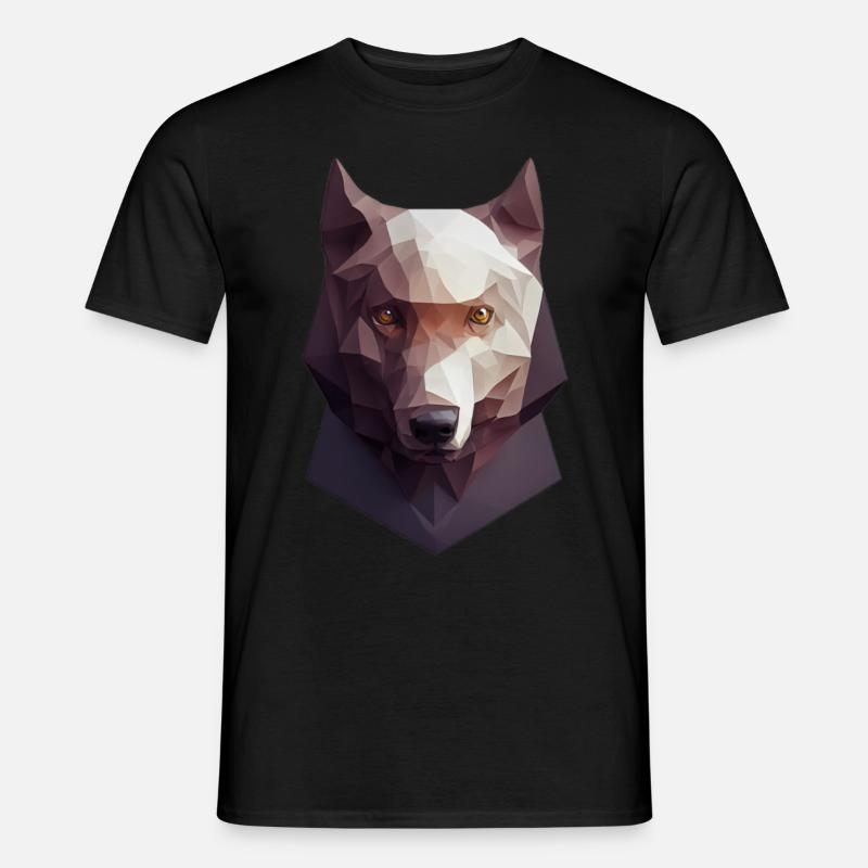 Polygon Wolfkopf niedrige Poly Wölfe - Männer T-Shirt - Schwarz