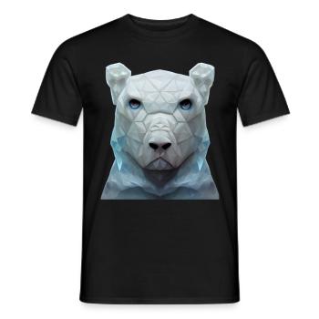 Geometrischer Eisbärenkopf Polygon niedrig Polybär - Männer T-Shirt - Schwarz - Vorne - AI Model Male 178 light (178cm)