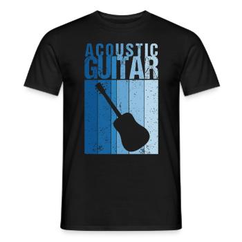 Vintage Acoustic Gitarre Country Blues Musiker - Männer T-Shirt - Schwarz - Vorne - AI Model Male 178 light (178cm)