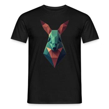 Geometrisches Känguroo -Kopf Polygon Bunt Poly Pol - Männer T-Shirt - Schwarz - Vorne - AI Model Male 178 light (178cm)