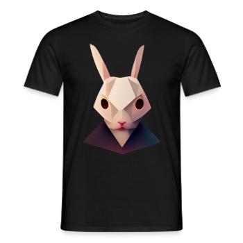 Süßes Känguroo -Kopf Polygon Low Poly Animal - Männer T-Shirt - Schwarz - Vorne - AI Model Male 178 light (178cm)