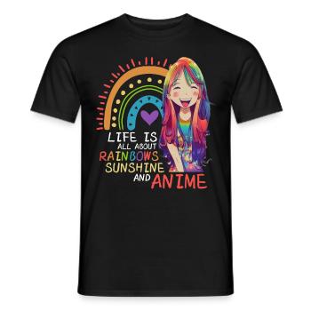 Nettes Leben dreht sich alles um Regenbogen Sonnen - Männer T-Shirt - Schwarz - Vorne - AI Model Male 178 light (178cm)