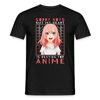 Entschuldigung Jungs, aber mein Herz schlägt für A - Männer T-Shirt - Schwarz - Vorne - AI Model Male 178 light (178cm)