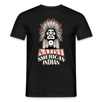 Indigene Kopfschmuck Indian Indian Indianer Erbe - Männer T-Shirt - Schwarz - Vorne - AI Model Male 178 light (178cm)