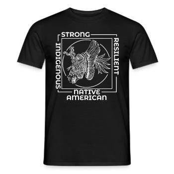 Starke belastbare indigene amerikanische Ureinwohn - Männer T-Shirt - Schwarz - Vorne - AI Model Male 178 light (178cm)