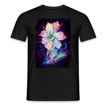 Himmelsblumenblumenflächen -Raum -Aquarell Galaxie - Männer T-Shirt - Schwarz - Vorne - AI Model Male 178 light (178cm)