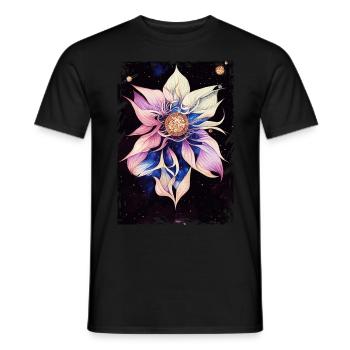 Bohemian FLOME Blumen Raum Illustration Boho - Männer T-Shirt - Schwarz - Vorne - AI Model Male 178 light (178cm)