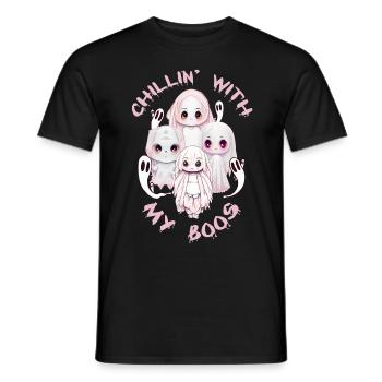 Chillin Boos Halloween Kawaii Anime Geist - Männer T-Shirt - Schwarz - Vorne - AI Model Male 178 light (178cm)