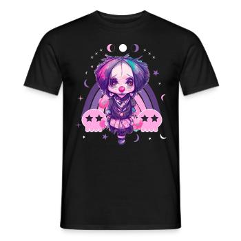 Niedliche Clown Chibi Mondphase Pastell GVoraothic - Männer T-Shirt - Schwarz - Vorne - AI Model Male 178 light (178cm)
