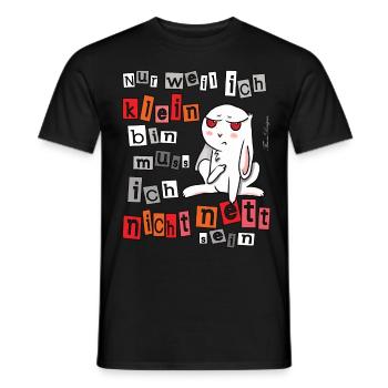 kleiner böser Hase witziger Spruch kleine Leute - Männer T-Shirt - Schwarz - Vorne - AI Model Male 178 light (178cm)