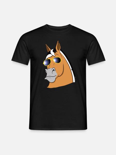 cool fjord horse with sunglasses funny fjord - Men's T-Shirt - black