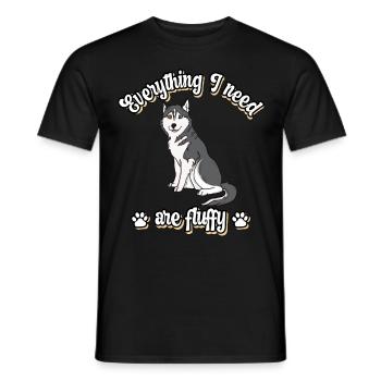 Everything I need are fluffy süßes Hunde Grey - Männer T-Shirt - Schwarz - Vorne - AI Model Male 178 light (178cm)