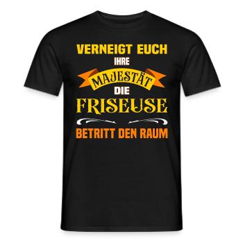 Ihre Majestät die Friseuse lustiges Beruf - Männer T-Shirt - Schwarz - Vorne - AI Model Male 178 light (178cm)