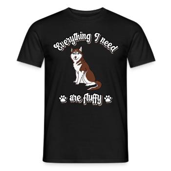 Tout ce dont j’ai besoin sont des chiens doux et moelleux rouges - T-shirt homme - noir - Devant - AI Model Male 178 light (178cm)