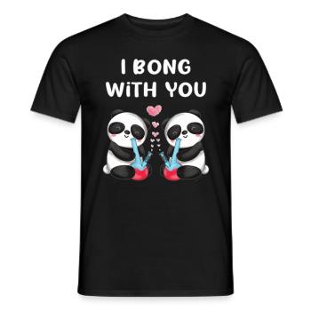 I bong with you in love panda bears cute - Men's T-Shirt - black - Front - AI Model Male 178 light (178cm)