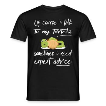 Funny Turtle Design Pet - Men's T-Shirt - black - Front - AI Model Male 178 light (178cm)