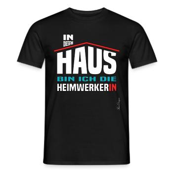 Lustiges Haus das Frauen Beruf Bauherrin stolze - Männer T-Shirt - Schwarz - Vorne - AI Model Male 178 light (178cm)
