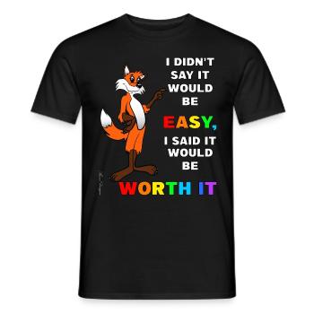 Cunning fox with wisdom says it will be - Men's T-Shirt - black - Front - AI Model Male 178 light (178cm)