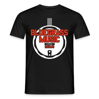 Vintage Bluegrass Music Banjo Player - Männer T-Shirt - Schwarz - Vorne - AI Model Male 178 light (178cm)