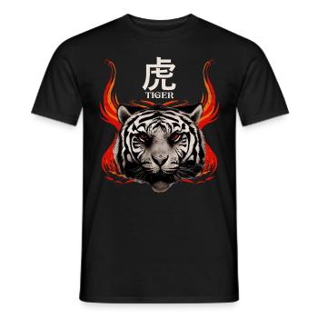 Chinese New Year Tiger Chinese Horoscope Zodiac - Men's T-Shirt - black - Front - AI Model Male 178 light (178cm)