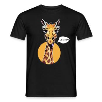Giraffe Tongue Out What's Up Zoo Animal - Männer T-Shirt - Schwarz - Vorne - AI Model Male 178 light (178cm)