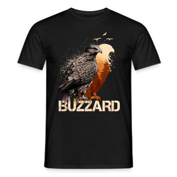 Buzzard Scavenger Vulture Bird Vintage Forest - Men's T-Shirt - black - Front - AI Model Male 178 light (178cm)