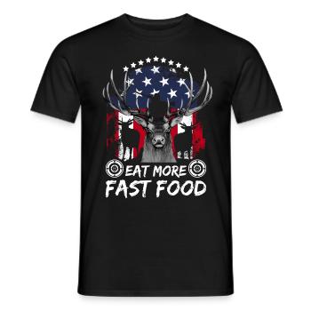 Deer Hunting Fast Food Pun Patriotic Whitetail Dee - Männer T-Shirt - Schwarz - Vorne - AI Model Male 178 light (178cm)