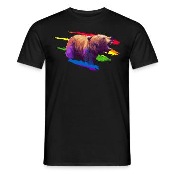 Gay Bear LGBT Pride Flag Grizzly Lover - T-shirt homme - noir - Devant - AI Model Male 178 light (178cm)