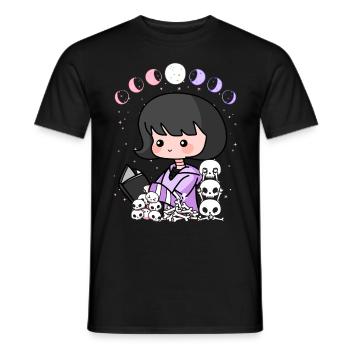Pastel Goth Girl Anime Sorcière Dark Academia - T-shirt homme - noir - Devant - AI Model Male 178 light (178cm)