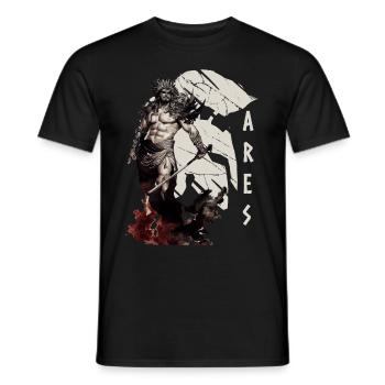 Ares Greek War God Ancient Greece Mythology - Men's T-Shirt - black - Front - AI Model Male 178 light (178cm)