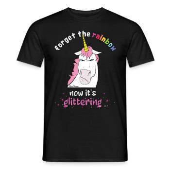 Maintenant, il est temps pour les paillettes drôle de licorne maléfique - T-shirt homme - noir - Devant - AI Model Male 178 light (178cm)